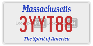 3YYT88 license plate in Massachusetts