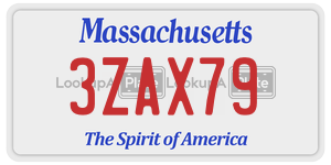 3ZAX79 license plate in Massachusetts