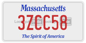 3ZCC58 license plate in Massachusetts