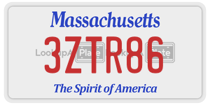 3ZTR86  license plate in MA