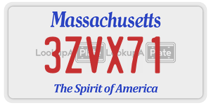 3ZVX71  license plate in MA