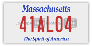 41AL04 license plate in Massachusetts