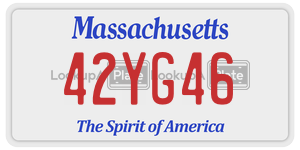 42YG46 license plate in Massachusetts