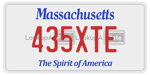 435XTE license plate in Massachusetts