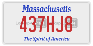 437HJ8 license plate in Massachusetts
