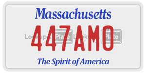 447AM0  license plate in MA
