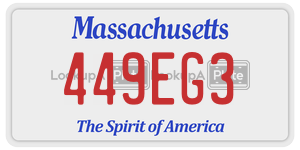 449EG3  license plate in MA