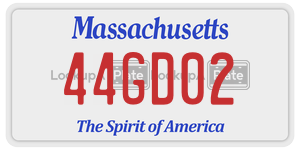 44GD02  license plate in MA
