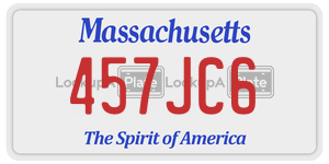 457JC6  license plate in MA