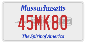 45MK80  license plate in MA