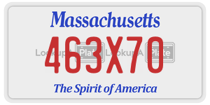 463X70 license plate in Massachusetts
