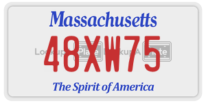 48XW75 license plate in Massachusetts