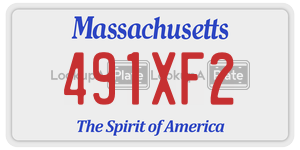 491XF2 license plate in Massachusetts