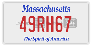 49RH67 license plate in Massachusetts