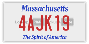 4AJK19  license plate in MA