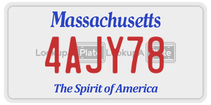 4AJY78 license plate in Massachusetts
