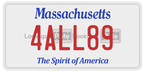 4ALL89 license plate in Massachusetts