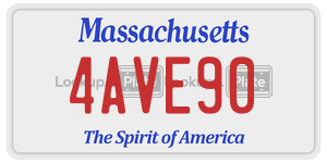 4AVE90  license plate in MA
