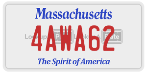 4AWA62 license plate in Massachusetts
