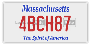4BCH87 license plate in Massachusetts