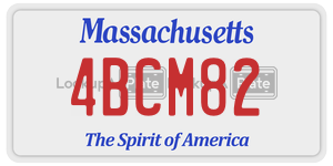 4BCM82 license plate in Massachusetts