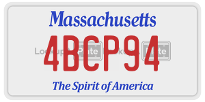 4BCP94 license plate in Massachusetts