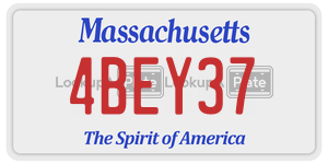 4BEY37 license plate in Massachusetts