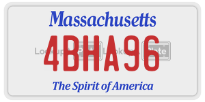 4BHA96 license plate in Massachusetts