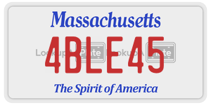 4BLE45 license plate in Massachusetts