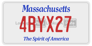 4BYX27 license plate in Massachusetts