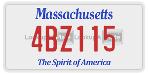 4BZ115 license plate in Massachusetts