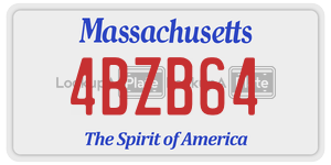 4BZB64  license plate in MA