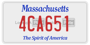 4CA651  license plate in MA