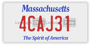 4CAJ31 license plate in Massachusetts