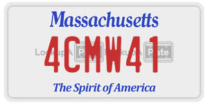 4CMW41  license plate in MA