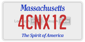 4CNX12 license plate in Massachusetts