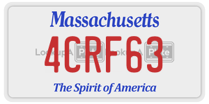 4CRF63  license plate in MA
