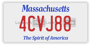 4CVJ88  license plate in MA
