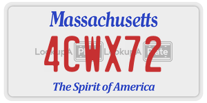 4CWX72 license plate in Massachusetts