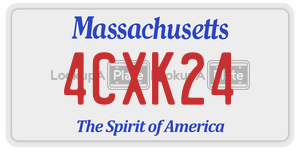 4CXK24 license plate in Massachusetts