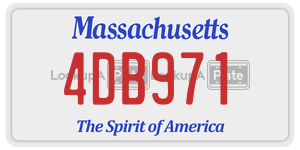4DB971 license plate in Massachusetts