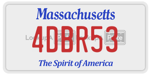 4DBR53  license plate in MA