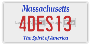 4DES13 license plate in Massachusetts