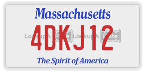4DKJ12 license plate in Massachusetts