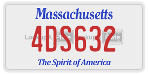4DS632  license plate in MA