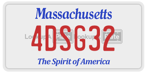 4DSG32  license plate in MA
