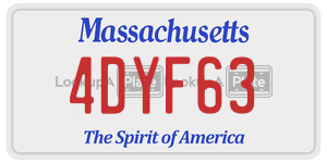 4DYF63 license plate in Massachusetts