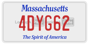 4DYG62  license plate in MA