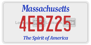 4EBZ25  license plate in MA
