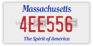 4EE556  license plate in MA